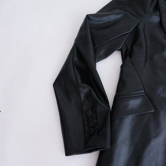 Generation Love New York Hudson Vegan Leather Black Single Button Blazer Xl - Picture 9 of 13